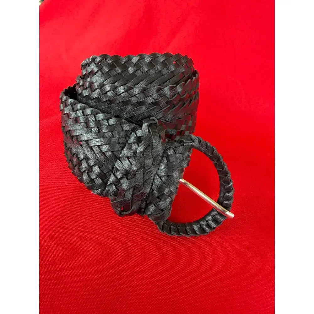 Boho Casual Adjustable Black Woven/Braided Belt Festival Classic Minimalist